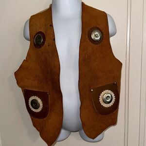 Vintage 50s/60s Lasso ‘em Bill tan suede western costume vest